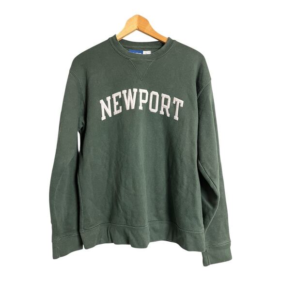 Newport Green Sweatshirt Pullover Casual Athleisure Big Cotton Tourist Travel M - Picture 1 of 4